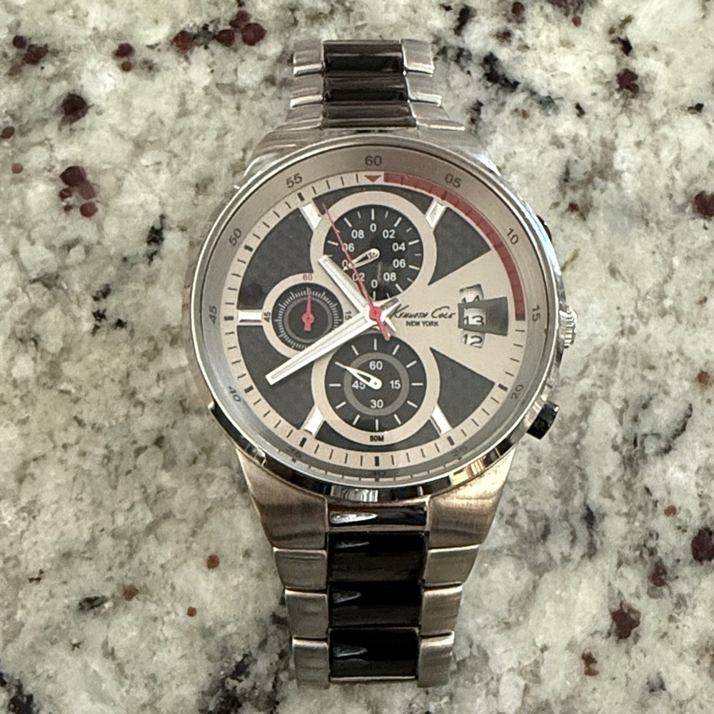 Kenneth Cole New York Silver and Black Dial Watch